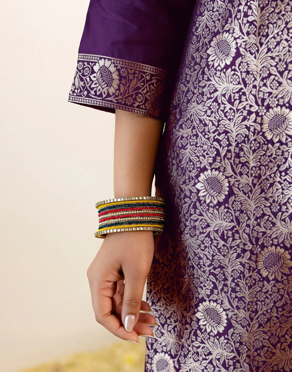 Skylee Silk Woven Straight 3 Piece Kurta Set For Woman