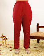 Skylee Silk Woven Straight 3 Piece Kurta Set For Woman