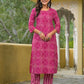 Cotton Straight Printed Round Neck Kurta with Pant & Dupatta