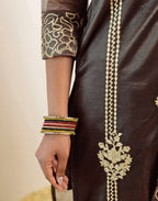 Skylee Net Embroidered Straight 3 Piece Kurta Set For Woman