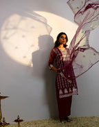 Skylee Net Embroidered Straight 3 Piece Kurta Set For Woman