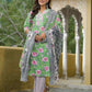 Cotton Straight Printed V-Neck Kurta with Pant & Dupatta