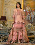 Skylee Net Printed Straight 3 Piece Kurta Set For Woman