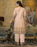 Skylee Net Printed Straight 3 Piece Kurta Set For Woman