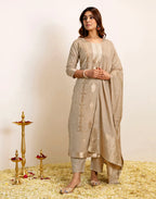 Silk Woven Straight 3 Piece Kurta Set