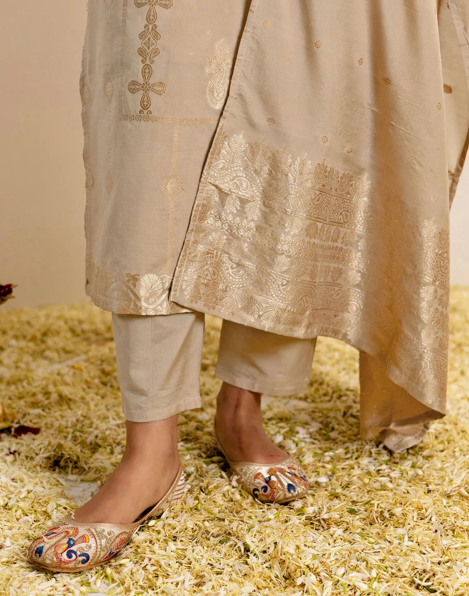 Silk Woven Straight 3 Piece Kurta Set