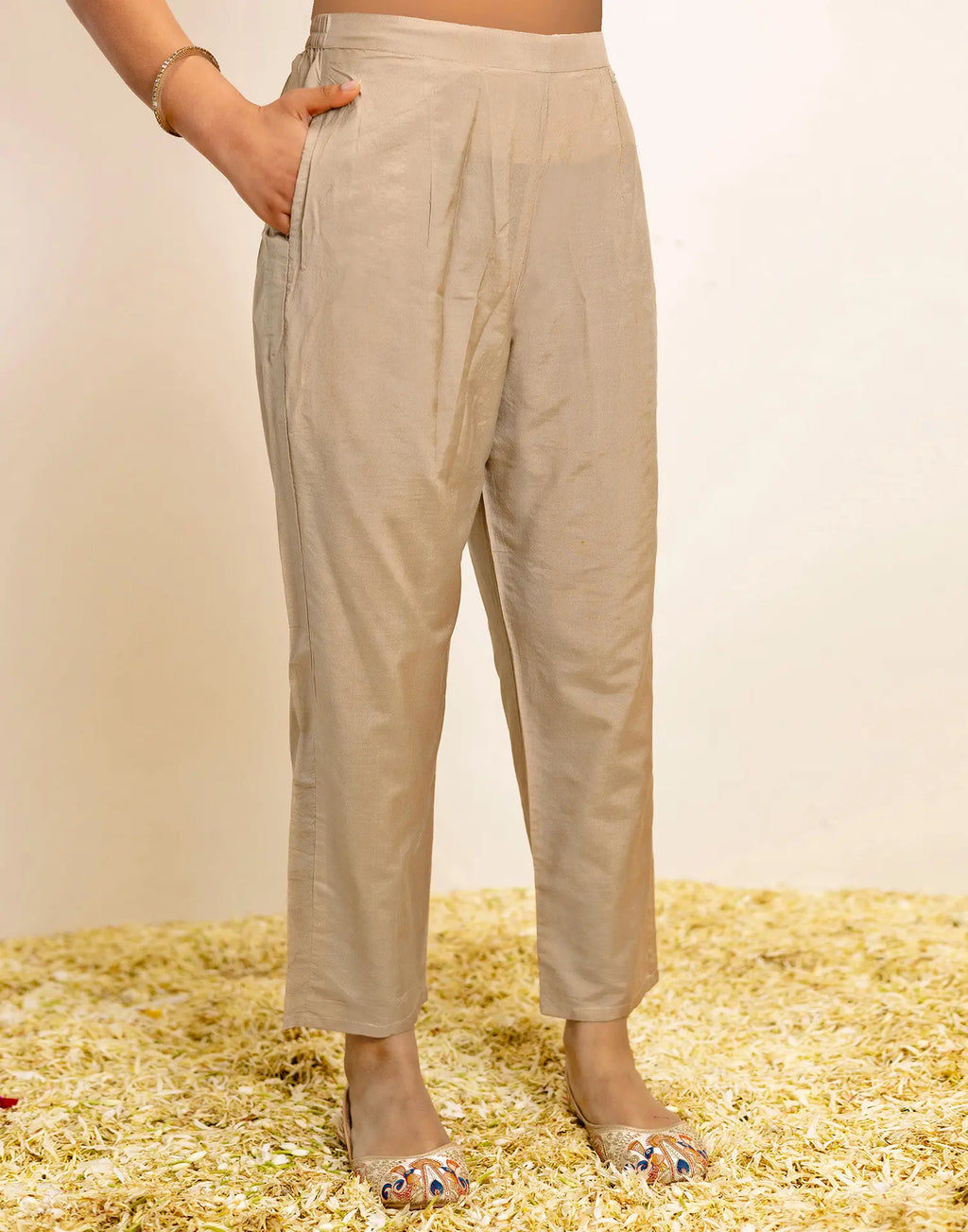 Silk Woven Straight 3 Piece Kurta Set