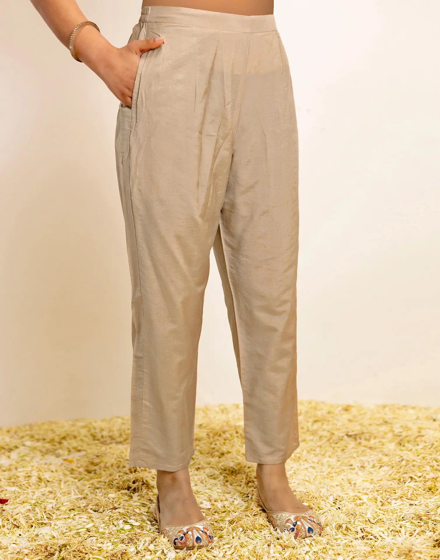 Silk Woven Straight 3 Piece Kurta Set