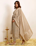 Silk Woven Straight 3 Piece Kurta Set