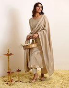 Silk Woven Straight 3 Piece Kurta Set