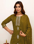 Silk Woven Straight 3 Piece Kurta Set