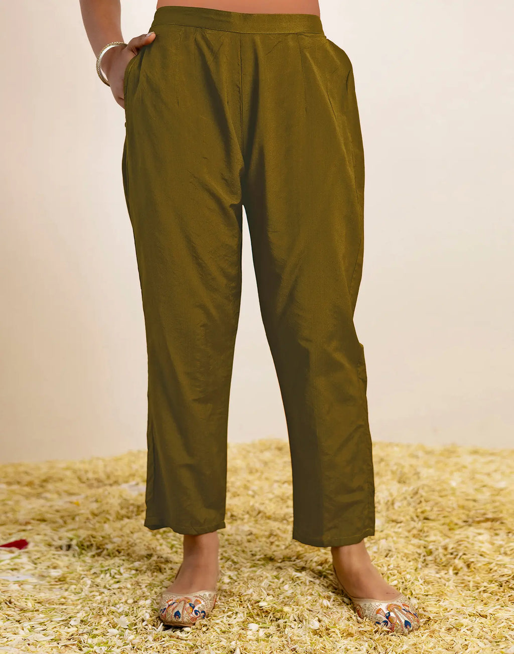 Silk Woven Straight 3 Piece Kurta Set