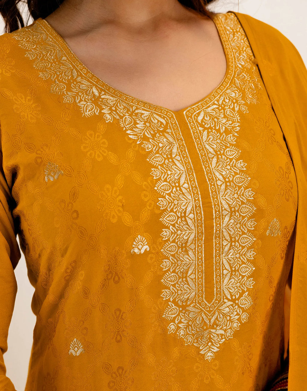 Silk Woven Straight 3 Piece Kurta Set