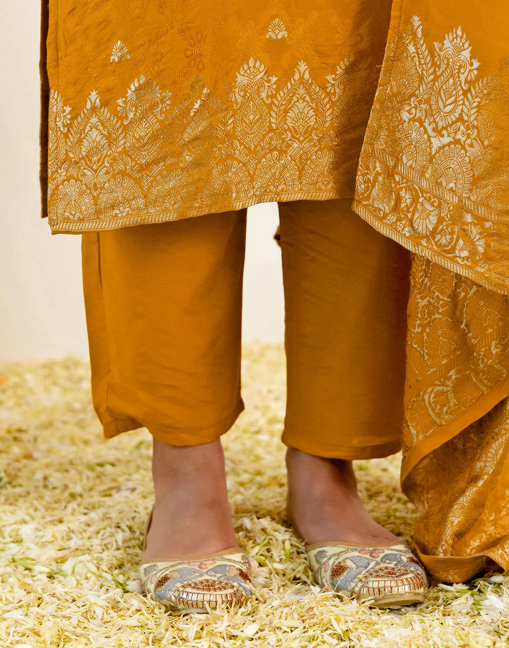 Silk Woven Straight 3 Piece Kurta Set