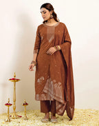 Silk Woven Straight 3 Piece Kurta Set
