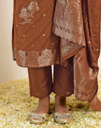 Silk Woven Straight 3 Piece Kurta Set