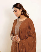 Silk Woven Straight 3 Piece Kurta Set