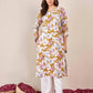 Cotton Printed Straight Round Neck Kurti