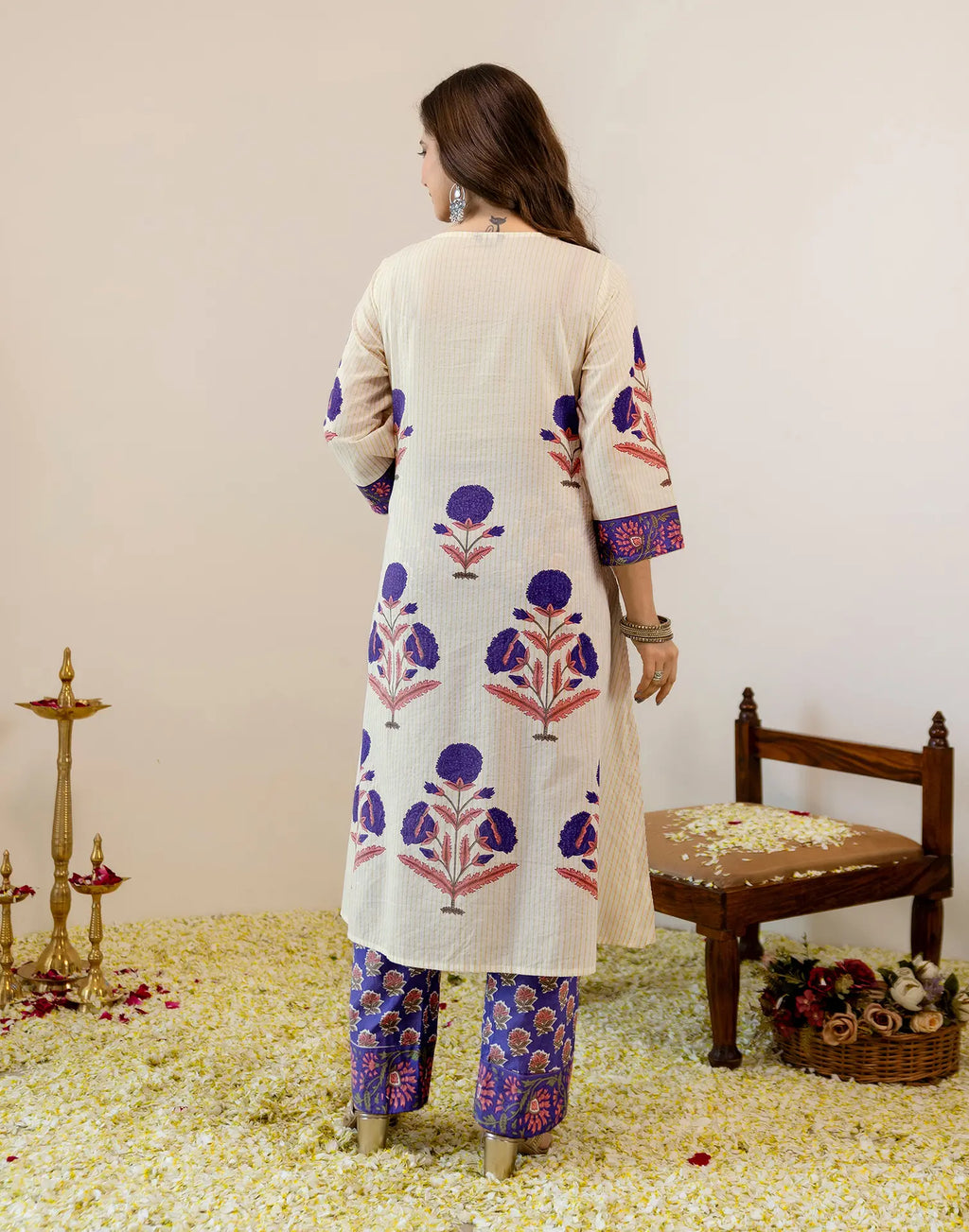 Viscose Rayon Printed A-Line 3 Piece Kurta Set