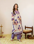 Viscose Rayon Printed A-Line 3 Piece Kurta Set