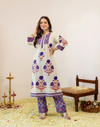 Viscose Rayon Printed A-Line 3 Piece Kurta Set