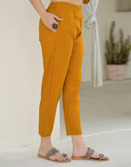 Tangerine Orange Mandarin Collar Embroidered Straight 3 Piece Kurta Set with Dupatta