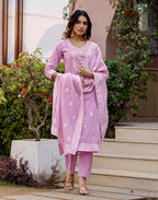 Cotton Woven Straight 3 Piece Kurta Set