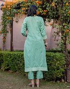 Skylee Cotton Woven Straight 3 Piece Kurta Set For Woman