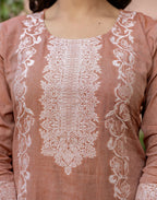 Skylee Cotton Woven Straight 3 Piece Kurta Set For Woman