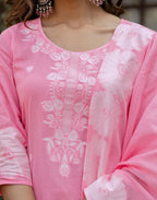 Skylee Cotton Woven Straight 3 Piece Kurta Set For Woman