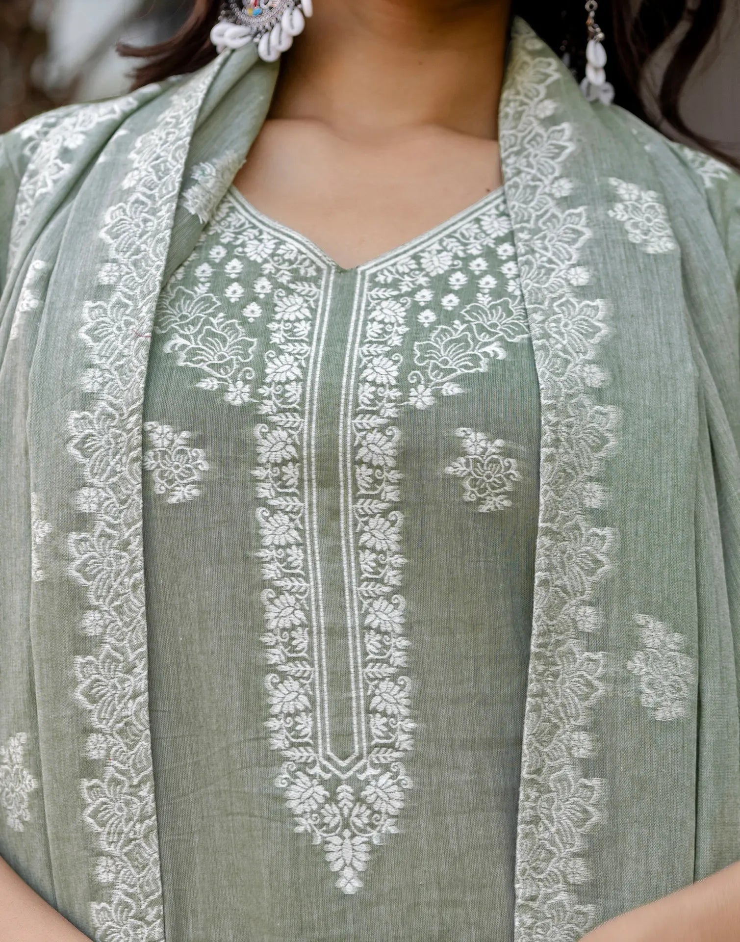 Cotton Woven Straight 3 Piece Kurta Set