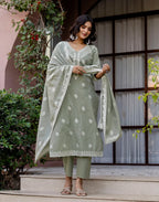 Cotton Woven Straight 3 Piece Kurta Set
