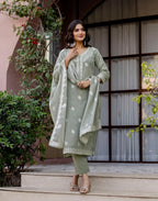 Cotton Woven Straight 3 Piece Kurta Set