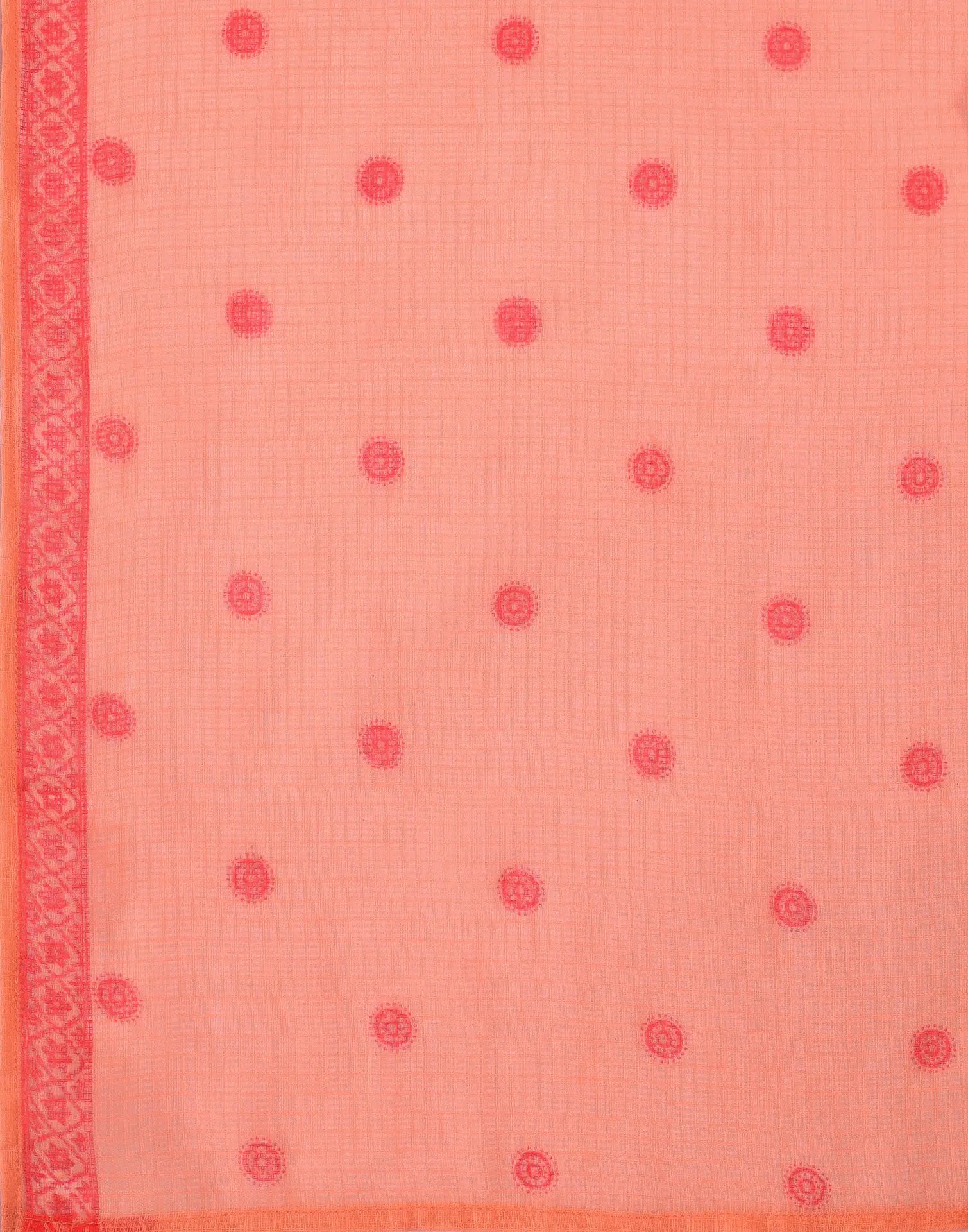 Malibu Peach Notched Neck Embroidered Printed Straight 3 Piece Kurta Set with Dupatta