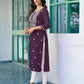 Cotton Embroidered Straight Kurti