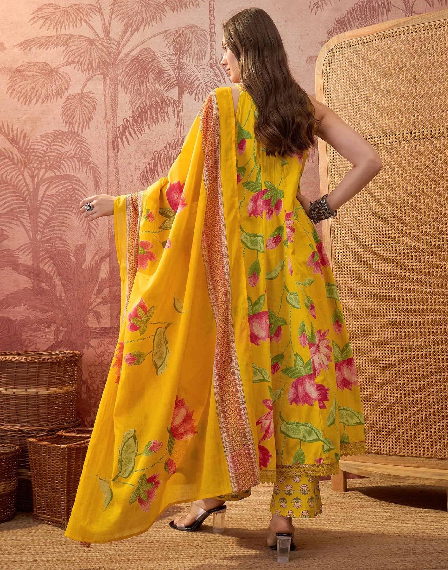 Viscose Rayon Printed Straight 3 Piece Kurta Set