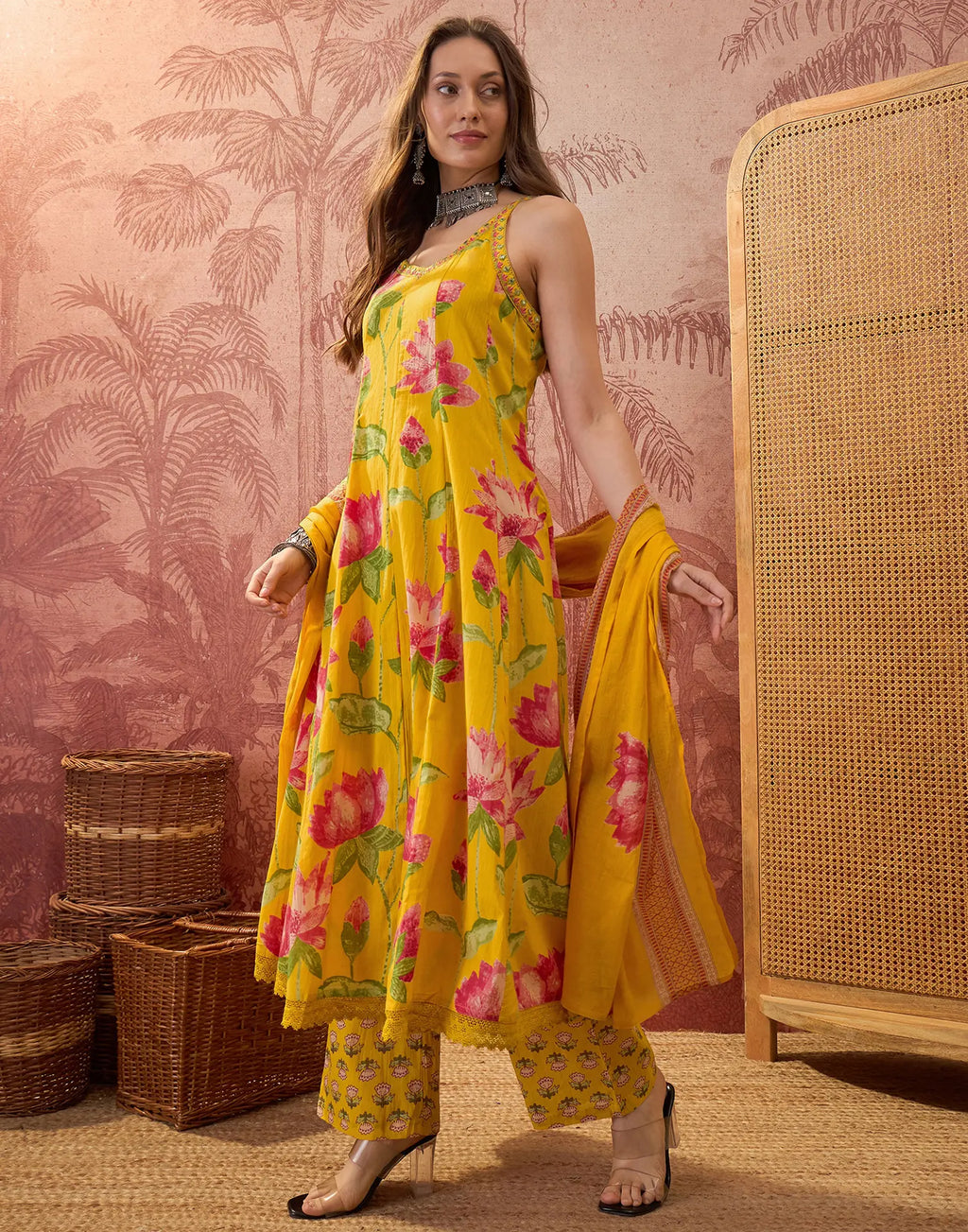 Viscose Rayon Printed Straight 3 Piece Kurta Set