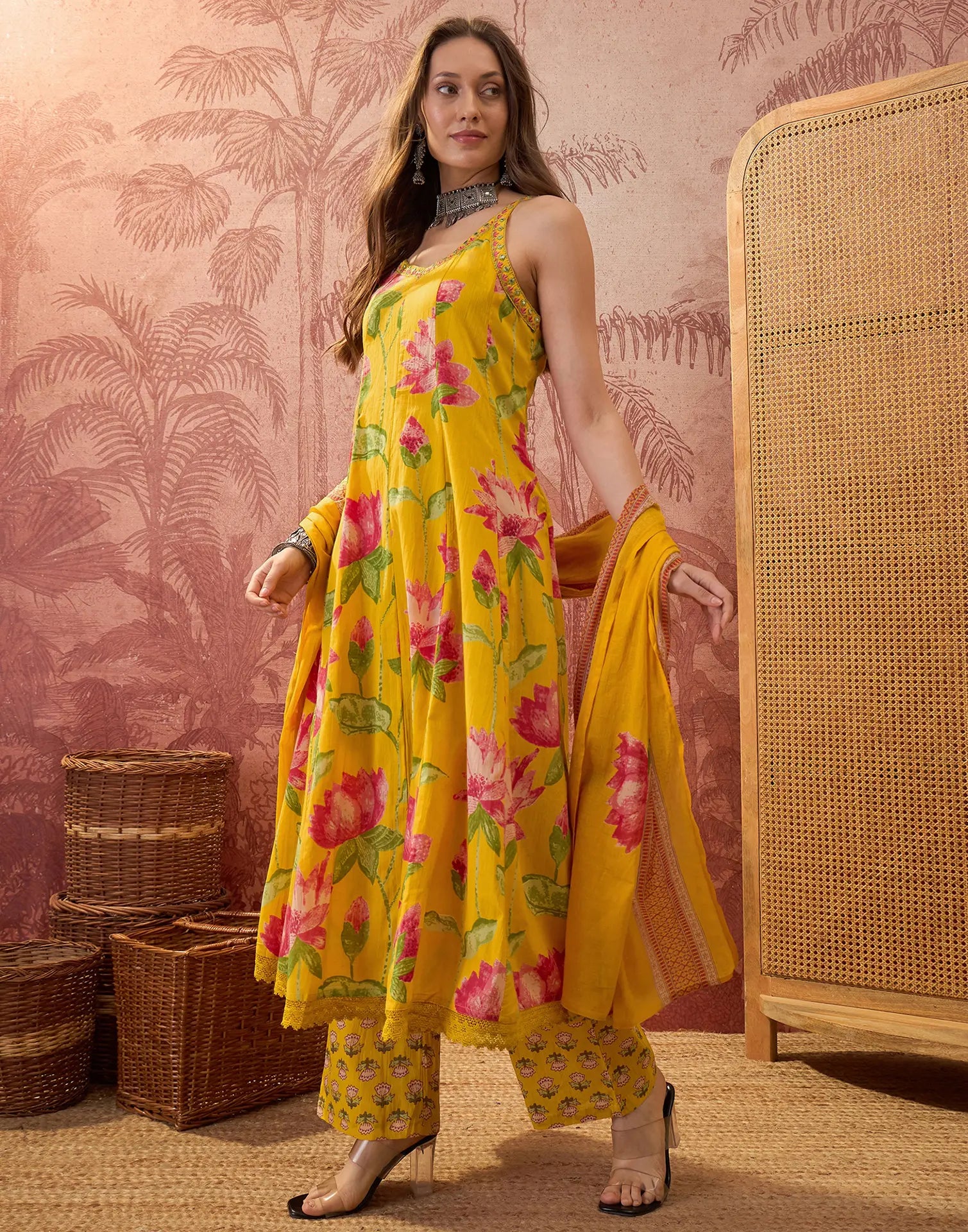 Viscose Rayon Printed Straight 3 Piece Kurta Set