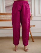 Skylee Silk Woven Straight 3 Piece Kurta Set For Woman