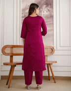 Skylee Silk Woven Straight 3 Piece Kurta Set For Woman