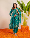 Skylee Silk Woven Straight 3 Piece Kurta Set For Woman