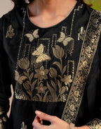 Skylee Silk Woven Straight 3 Piece Kurta Set For Woman