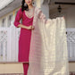Pink Silk Kurta Set for Women, Embroidered Silk Kurta Set