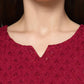 Maroon Rayon Straight Kurta Set with Sequence Embroidery under 1000