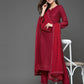 Maroon Rayon Straight Kurta Set with Sequence Embroidery under 1000