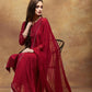 Maroon Rayon Straight Kurta Set with Sequence Embroidery under 1000