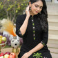 Cotton Embroidered Mandarin Collar Straight Kurta with Pant & Dupatta