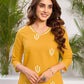 Cotton Embroidered Straight Kurti