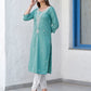 Cotton Embroidered Straight Kurti