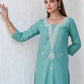 Cotton Embroidered Straight Kurti